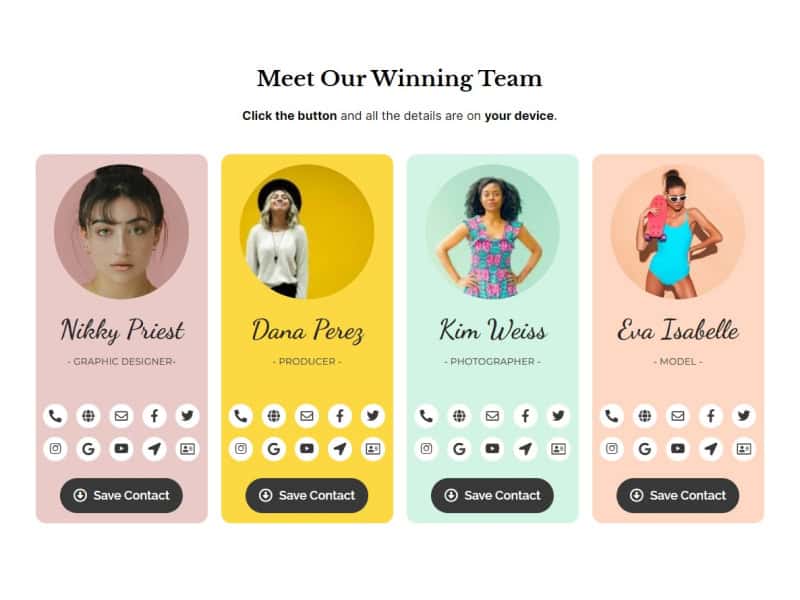 vCard with Custom Background Colors